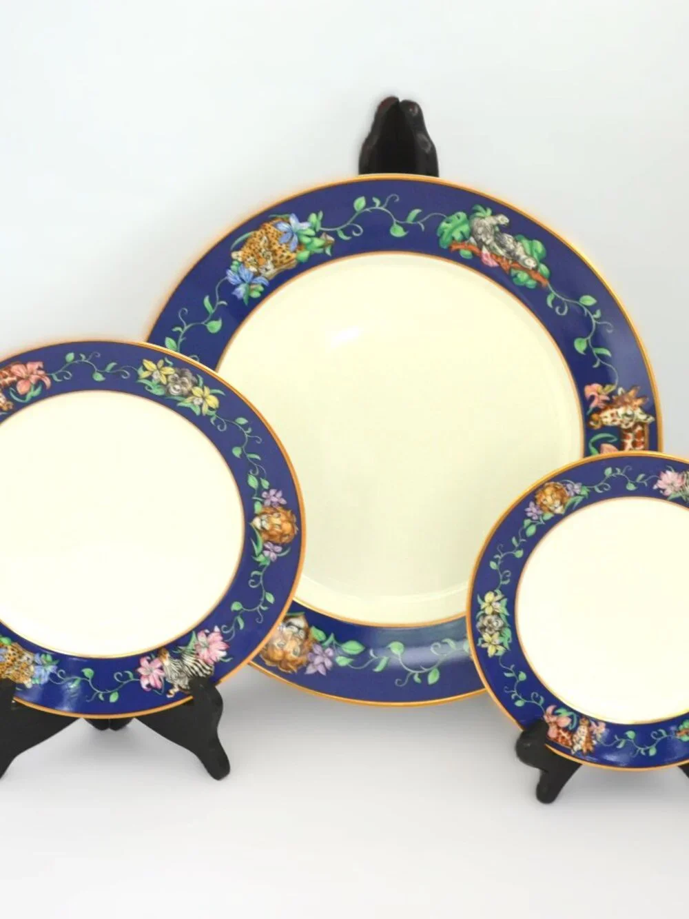 Franciscan Rafiki Blue China Plates Set of 3